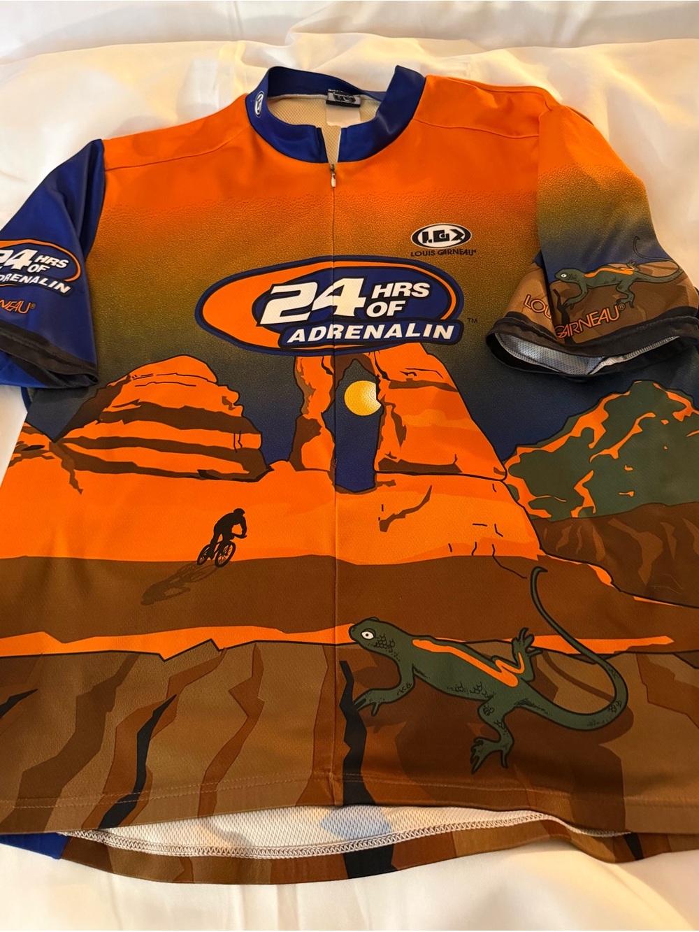 Louis Garneau 24 Hrs of Adrenalin Cycling Jersey - Orange Navy Graphic